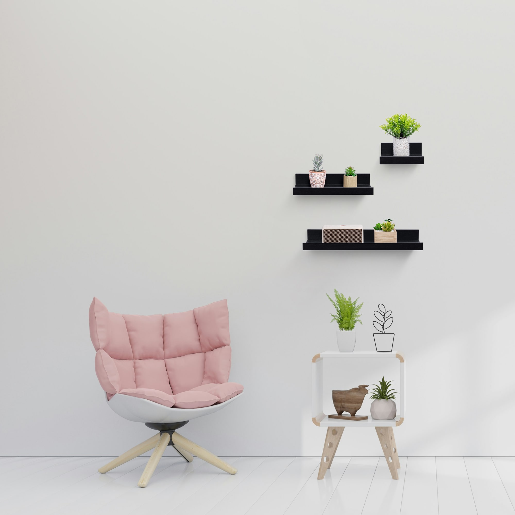 Floating Shelves 15.7" Wall Mounted Wood Shelves For Bathroom, Bedroom, Living Room, Kitchen, Hanging Shelf For Books/Storage/Decor With Invisible Brackets, Black_maomaolike.com